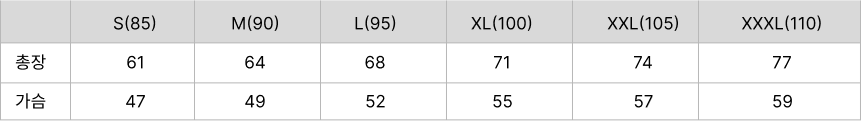 흰색 반팔, 긴팔 티셔츠 (20수,중간두께)
