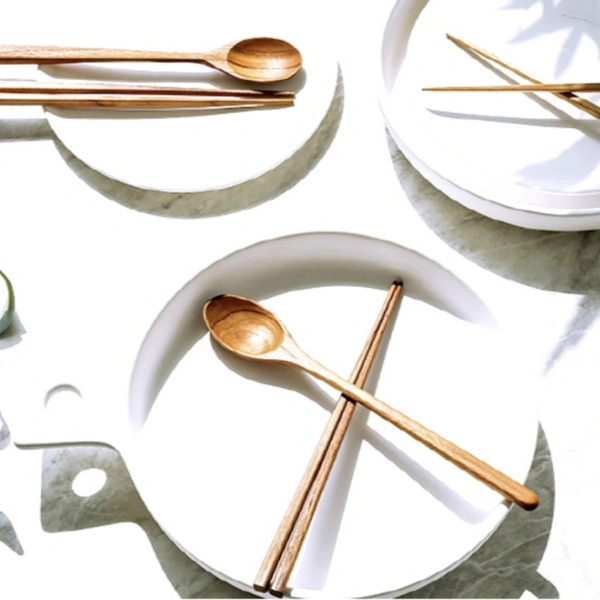 티크 나무 수저 세트