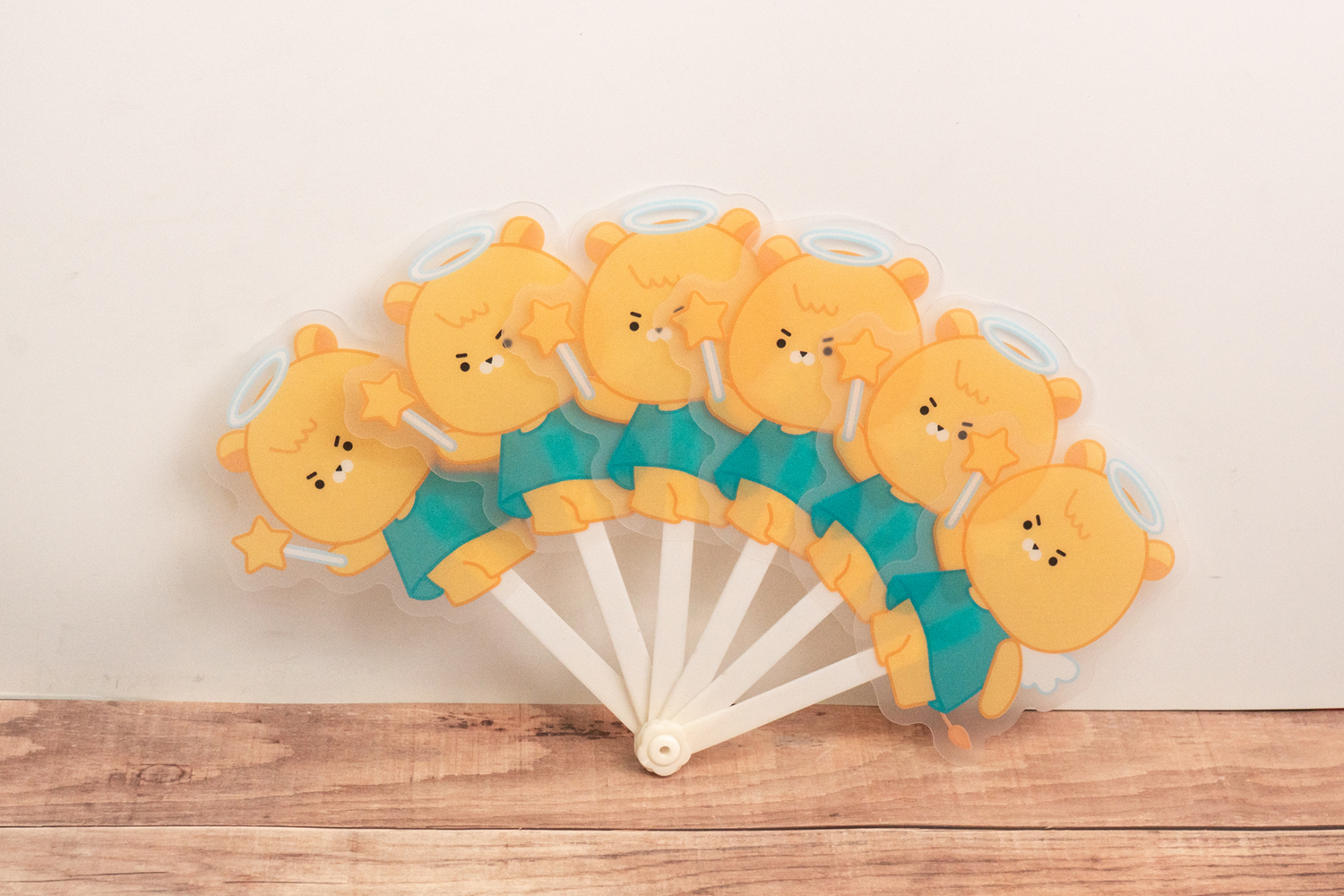 접이식 PP 부채 (반투명 컬러자루 5종)