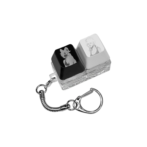 LED 레이저 키캡키링 2구 (블랙/화이트)