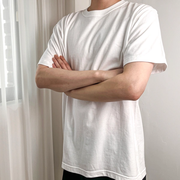 흰색 반팔, 긴팔 티셔츠 (20수,중간두께)