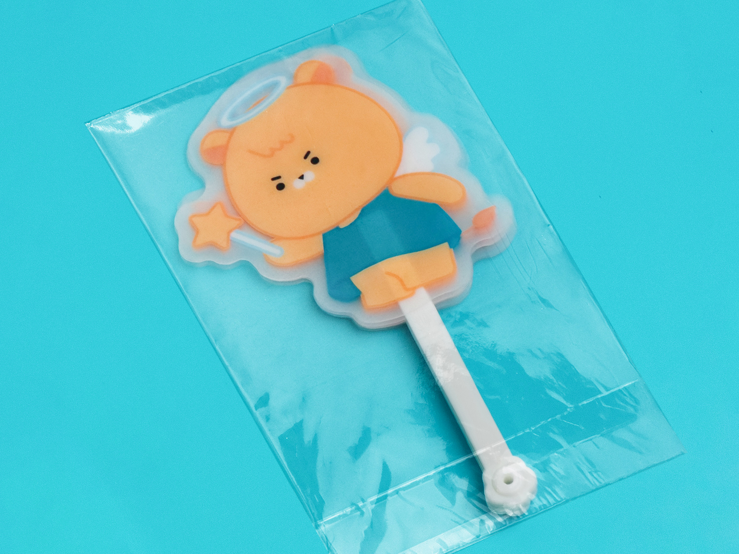 접이식 PP 부채 (반투명 컬러자루 5종)
