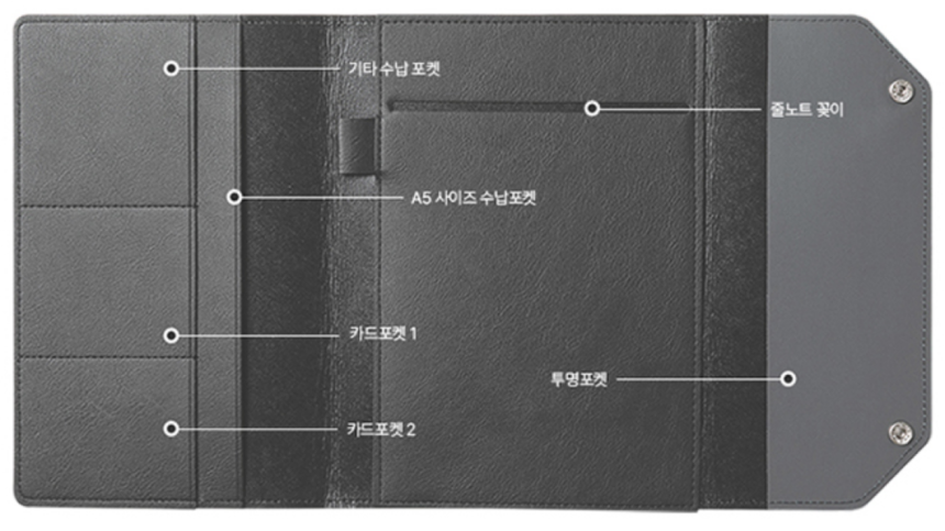 가죽 날개형 A5 다이어리