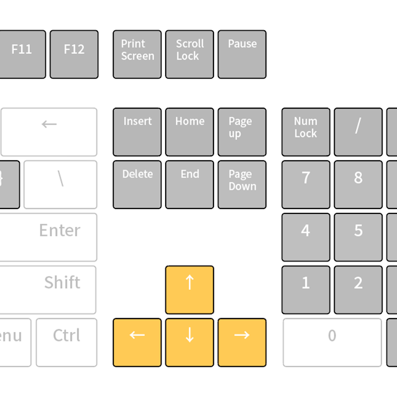 방향키 4구 키캡키링