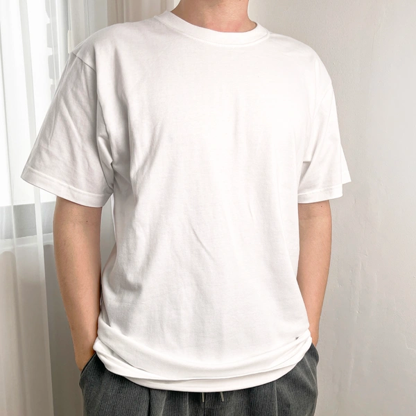 흰색 반팔, 긴팔 티셔츠 (30수,얇은두께)