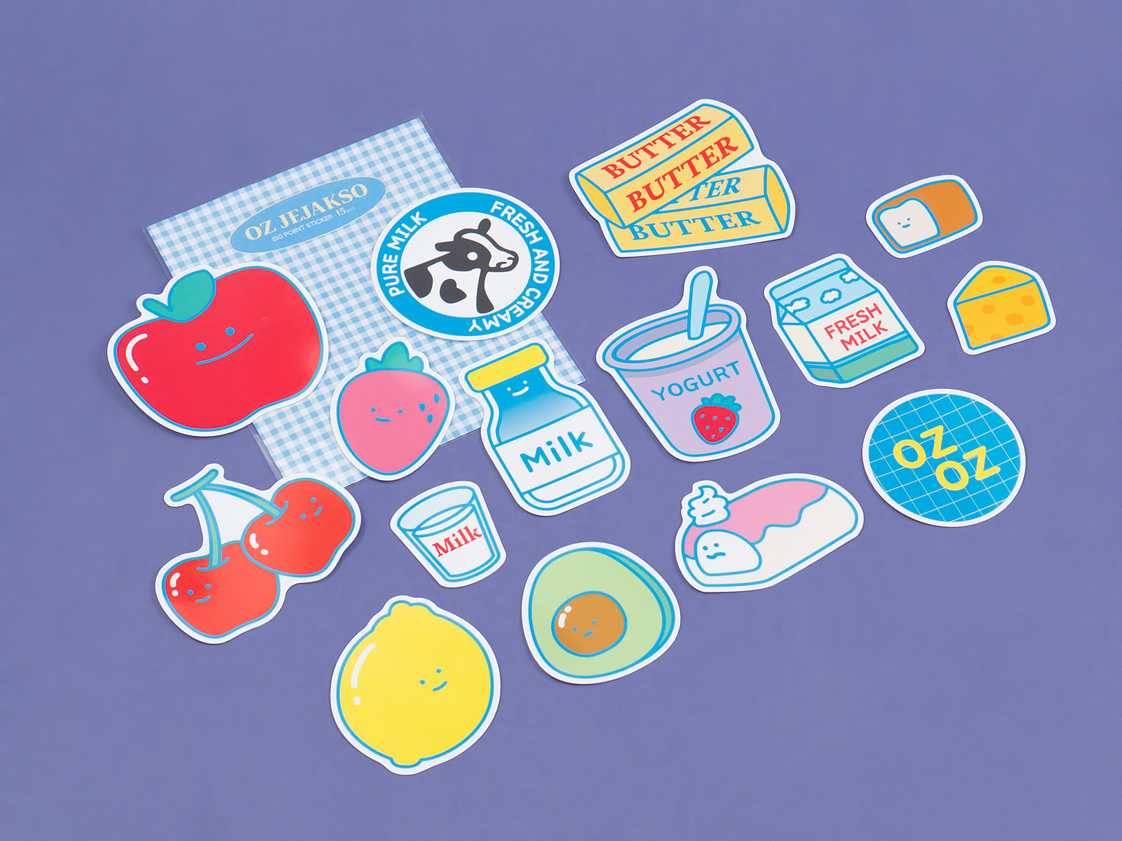 리무버블 PVC 조각스티커팩 (15장 1세트)