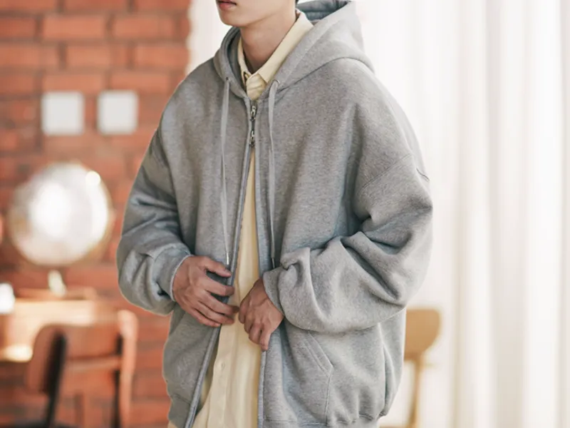 파일 오버핏 투웨이 후드집업 (M~2XL)