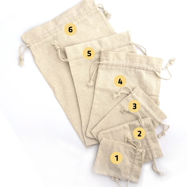 무지 린넨 코튼 100% 스트링 파우치