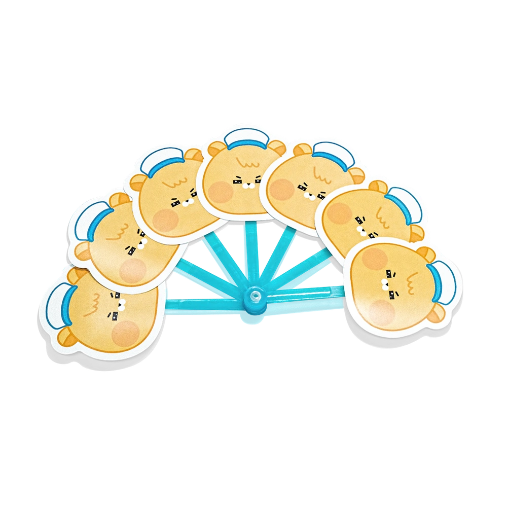 접이식 PP부채 (반투명 컬러자루 5종)