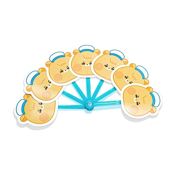 접이식 PP부채 (반투명 컬러자루 5종)