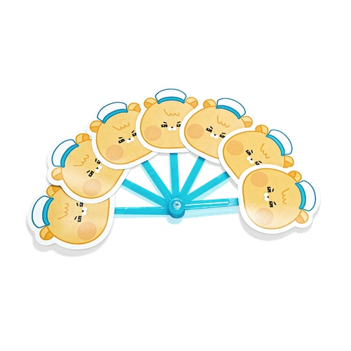 접이식 PP부채 (반투명 컬러자루 5종)