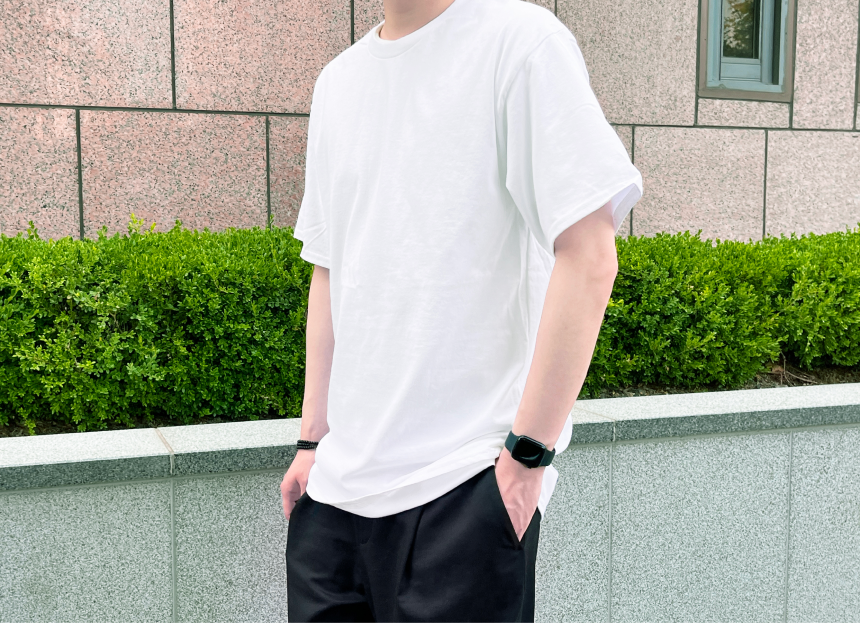 길단 - USA핏 오버핏 반팔 (18수, 두꺼운 두께) 티셔츠