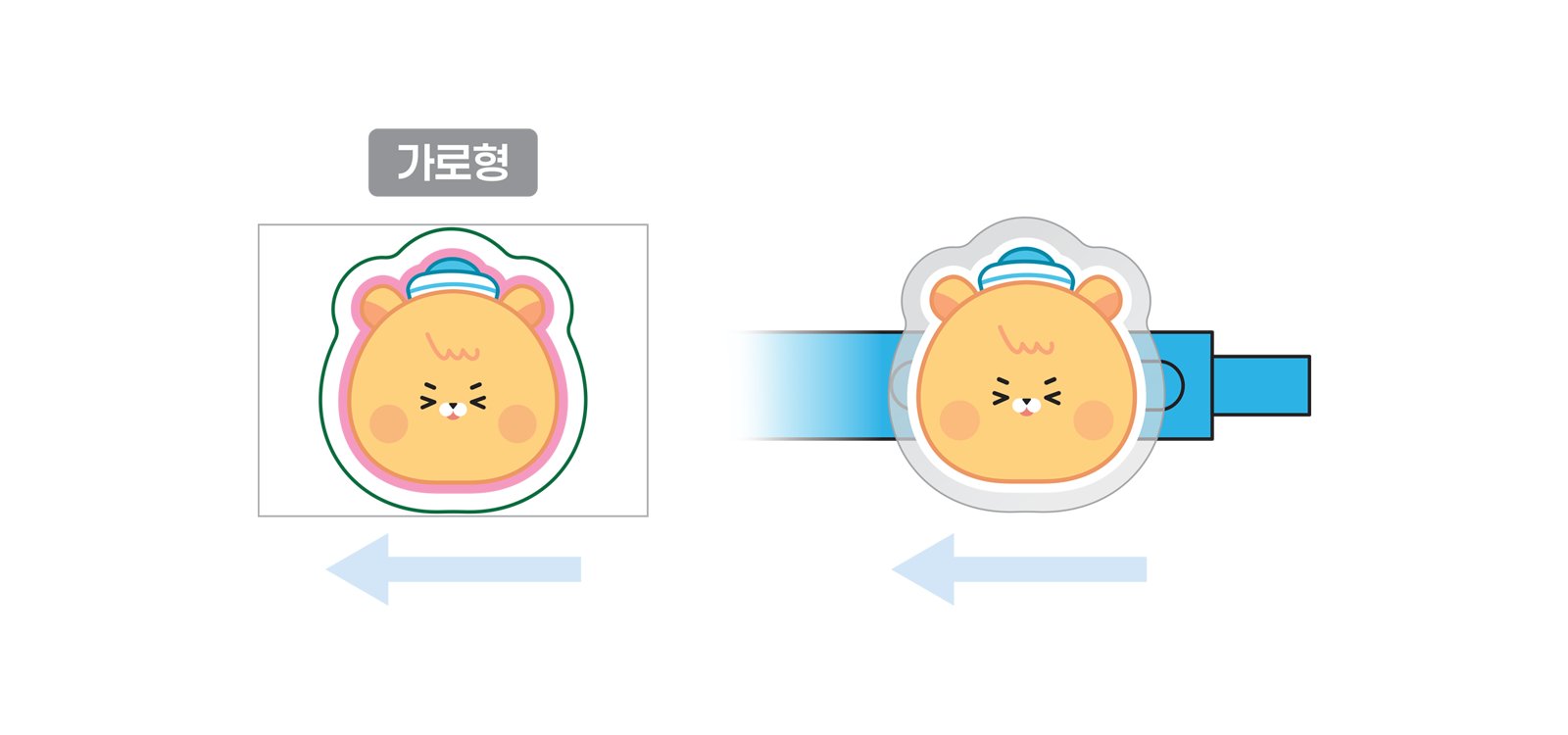 가로로 긴 팬던트는 가로형을 추천드려요