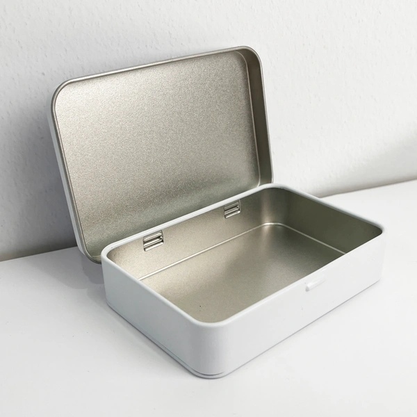 뚜껑&경첩형 틴케이스 (실버, 화이트)