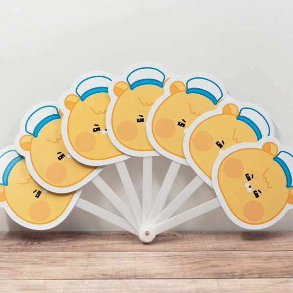 접이식 PP부채 (화이트자루)