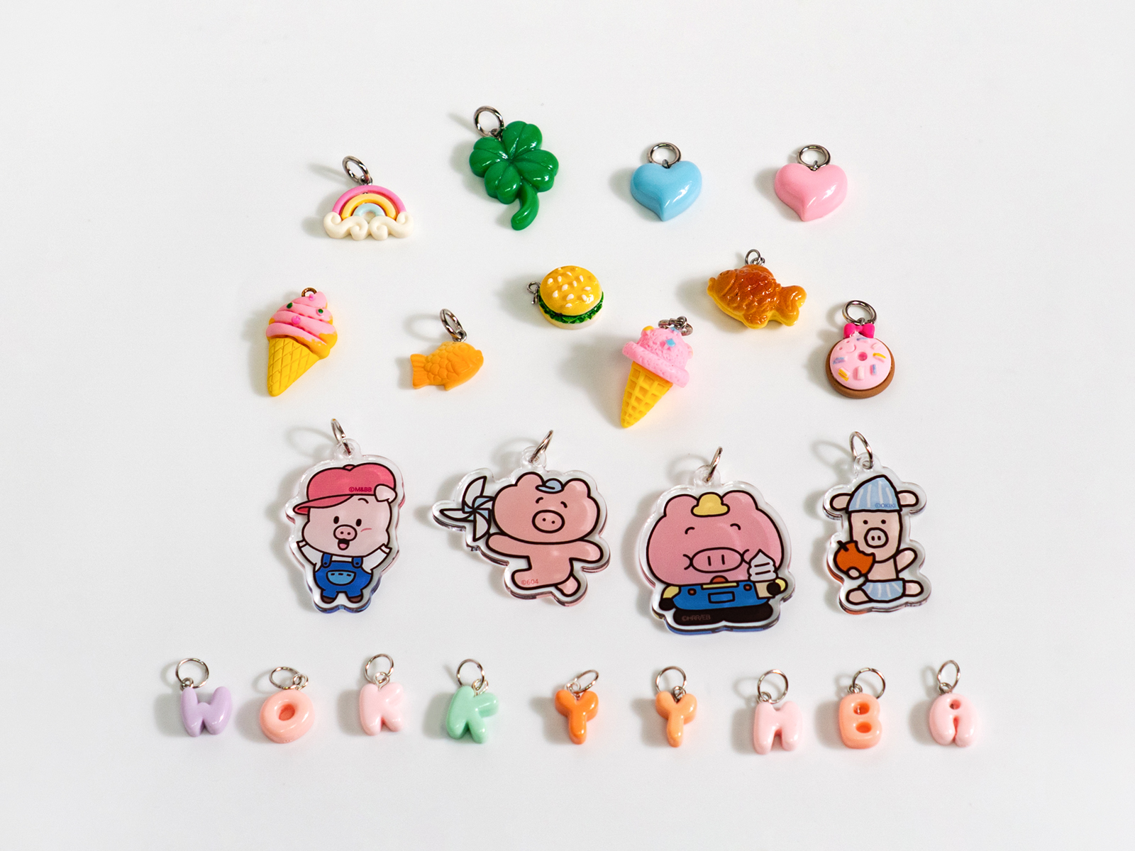 [롯데월드 ] 아기돼지 4형제 키링 DIY 세트