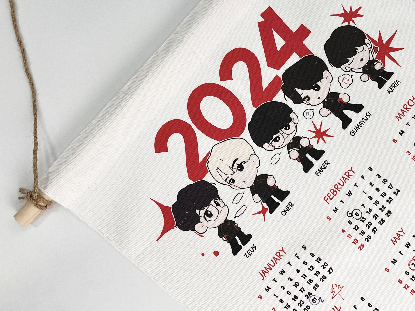 [T1] 캐릭터 패브릭 포스터 달력