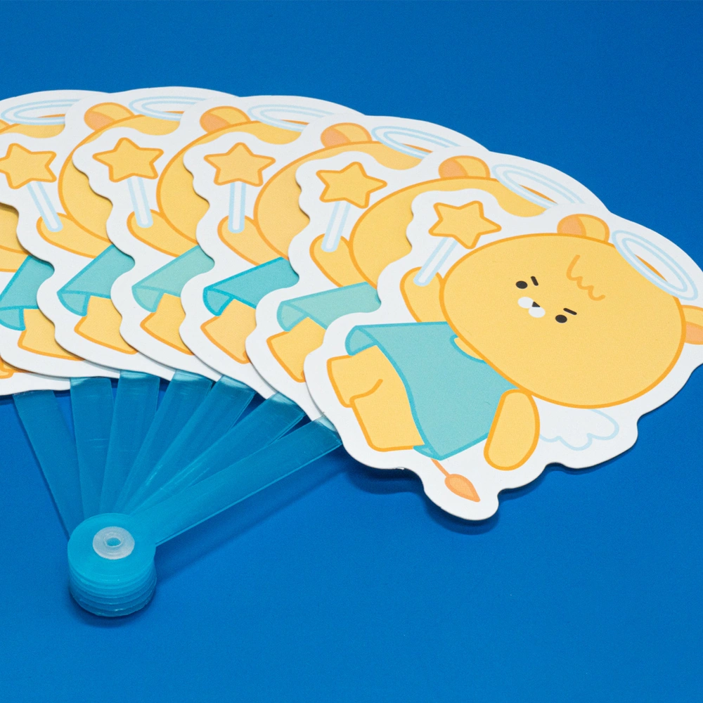 접이식 PP부채 (반투명 컬러자루 5종)