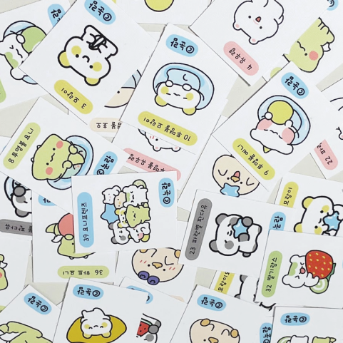 띠부띠부 씰스티커 A3 (개별재단 가능) 