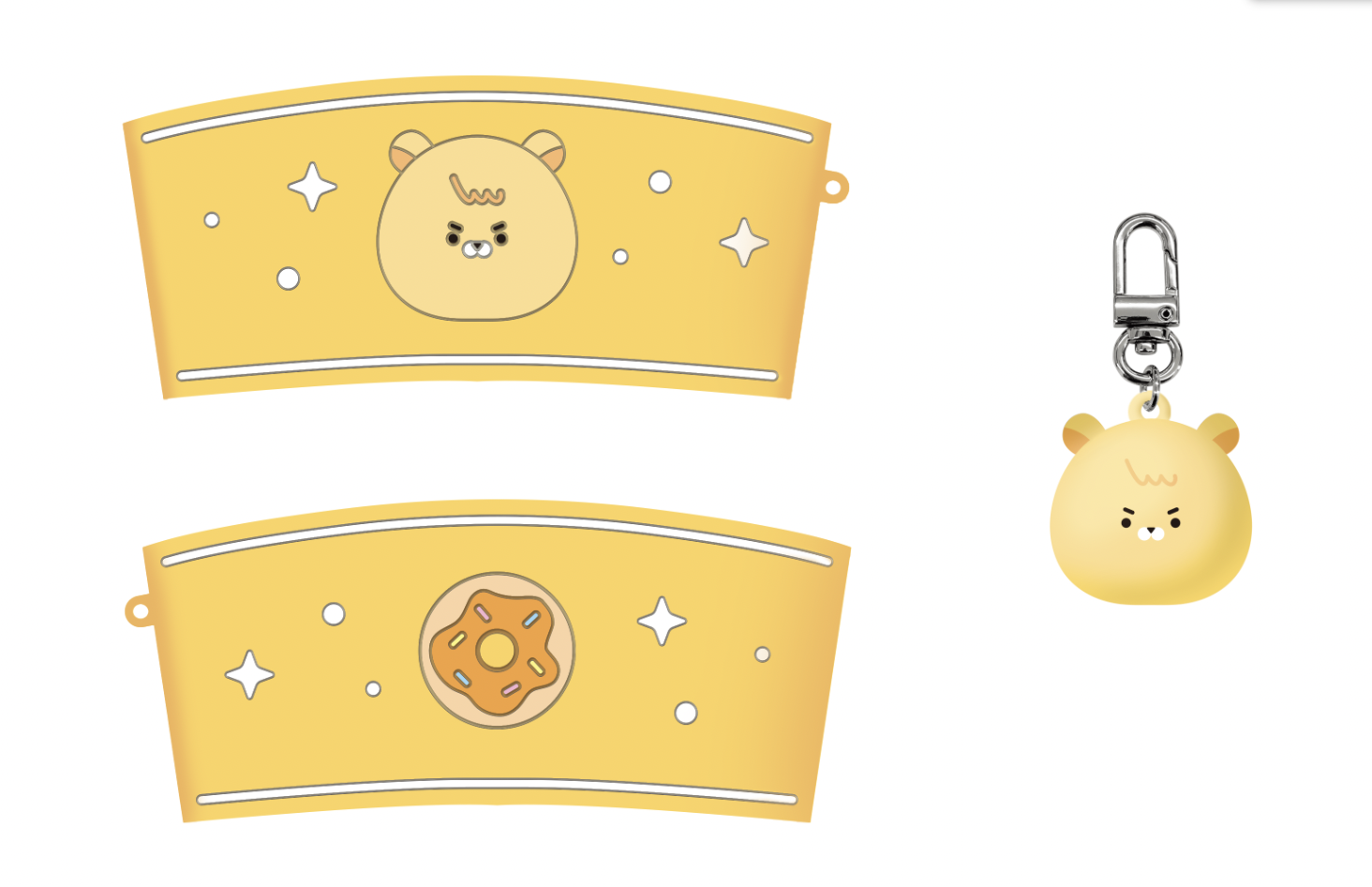 커스텀 실리콘 컵홀더 (PVC키링 포함)