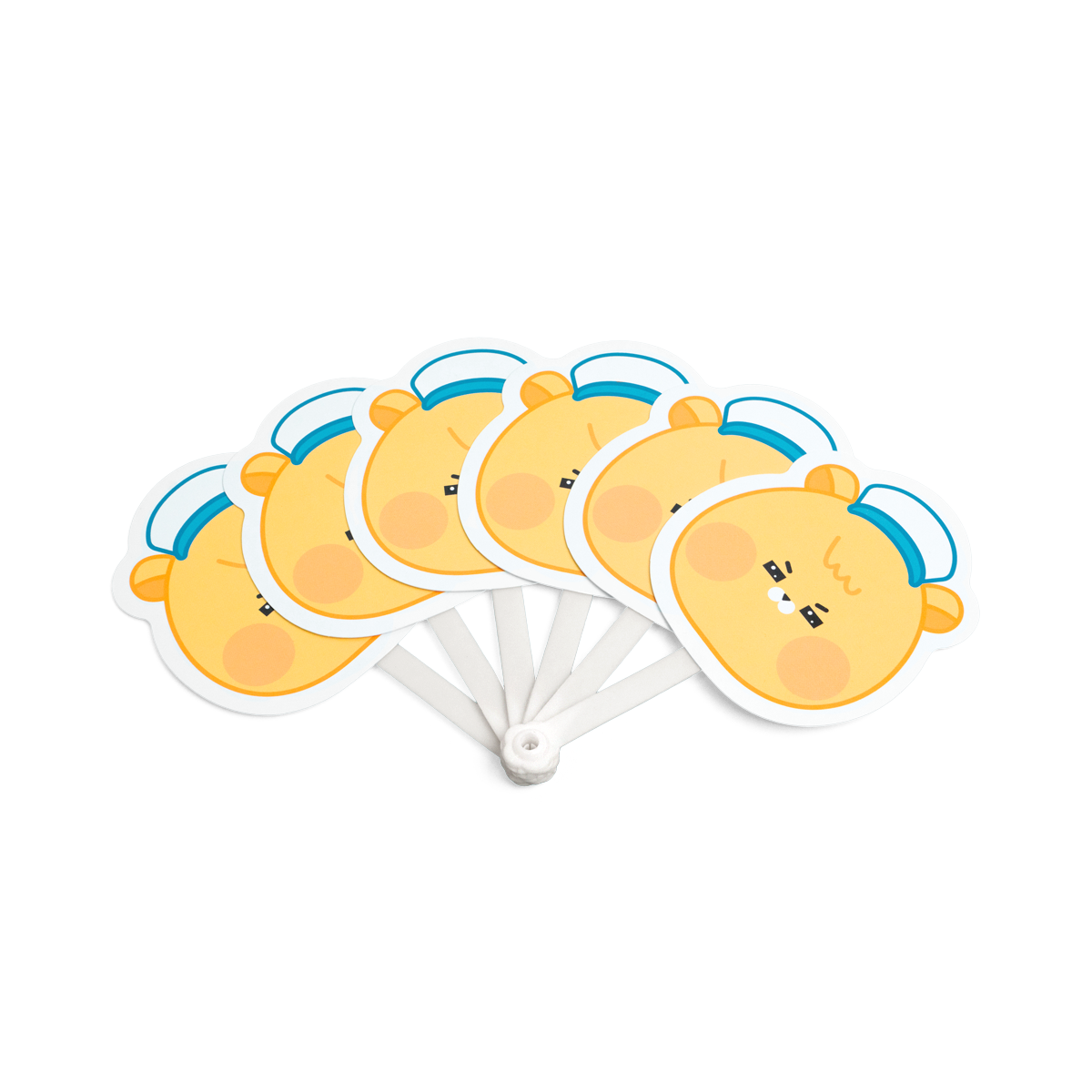 접이식 PP부채 (화이트자루)