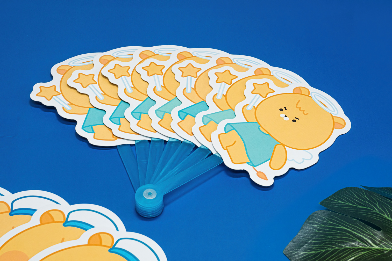 접이식 PP부채 (반투명 컬러자루 5종)