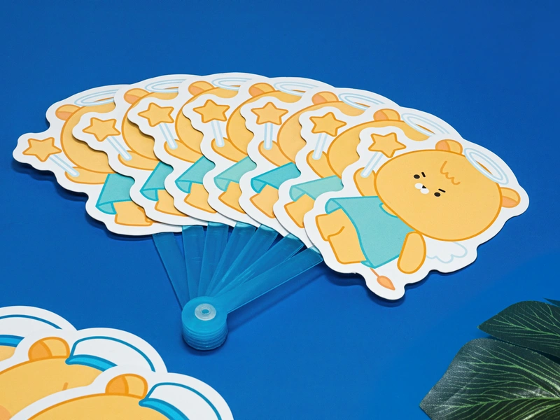 접이식 PP부채 (반투명 컬러자루 5종)