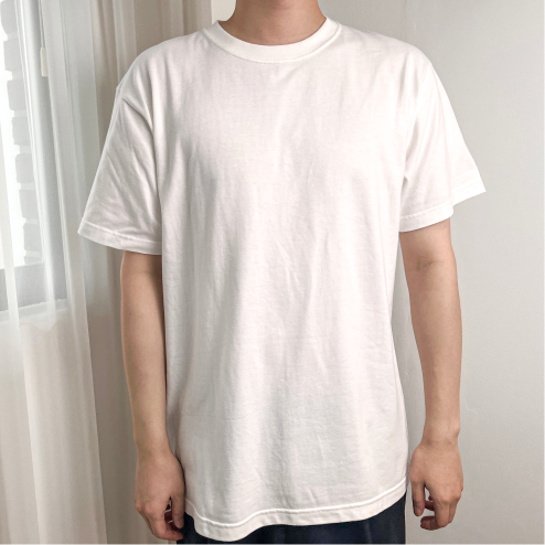 흰색 반팔, 긴팔 티셔츠 (30수,얇은두께)