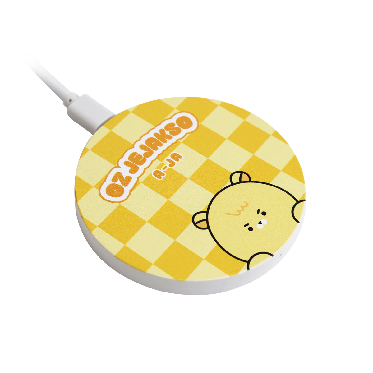 풀프린팅 원형 미니 무선 충전기