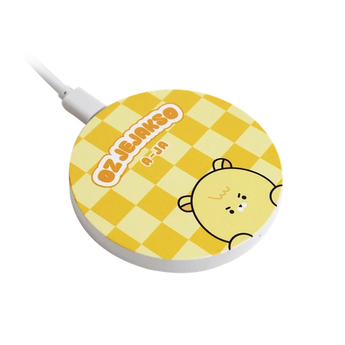 풀프린팅 원형 미니 무선 충전기