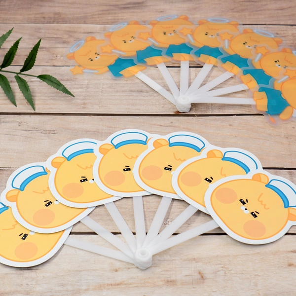 접이식 PP부채 (화이트자루)