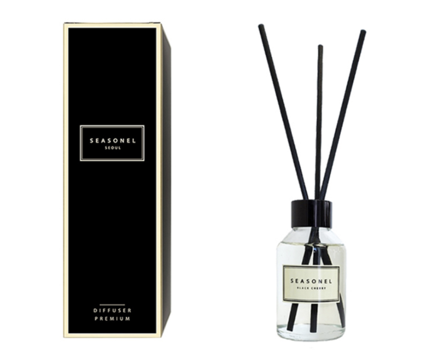 케이스, 디퓨저 100ml 1개, 블랙 섬유스틱 3개