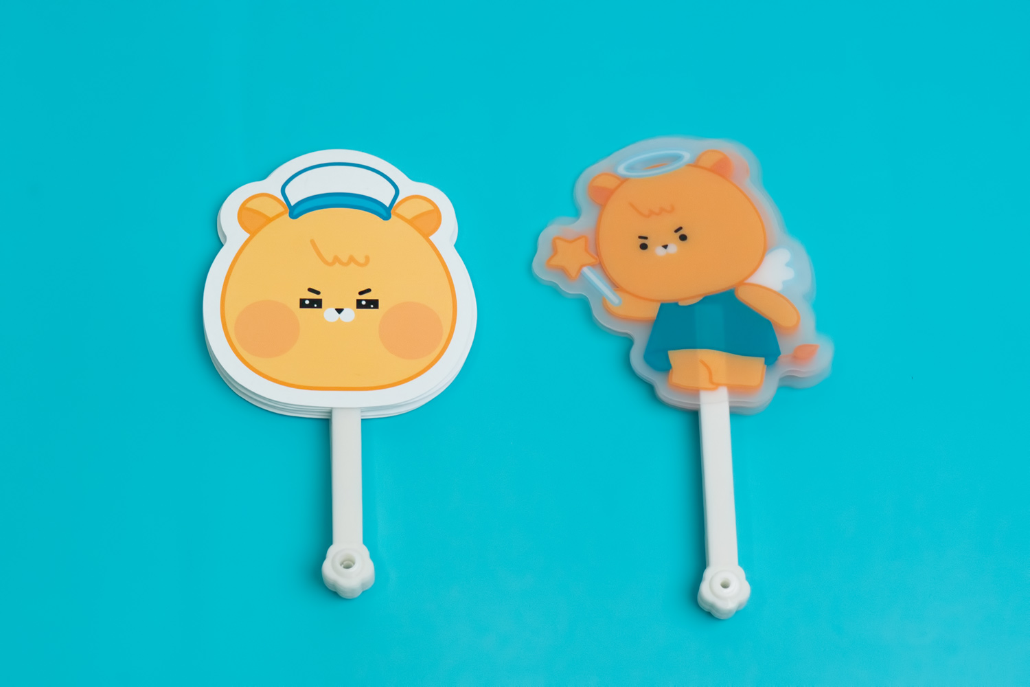 접이식 PP 부채 (화이트자루)